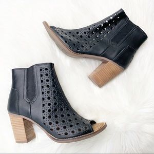 Toms Basketweave Majorca Leather Peep-Toe Boot